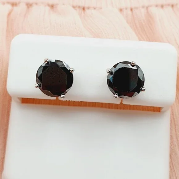 8MM S925 Sterling Silver CZ Stud Earrings for Women/Girl, US19251026